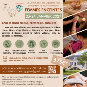 🤰 Retraite Femmes Enceintes à L'Hirondelle Bleue - 23 au 24 janvier 2027